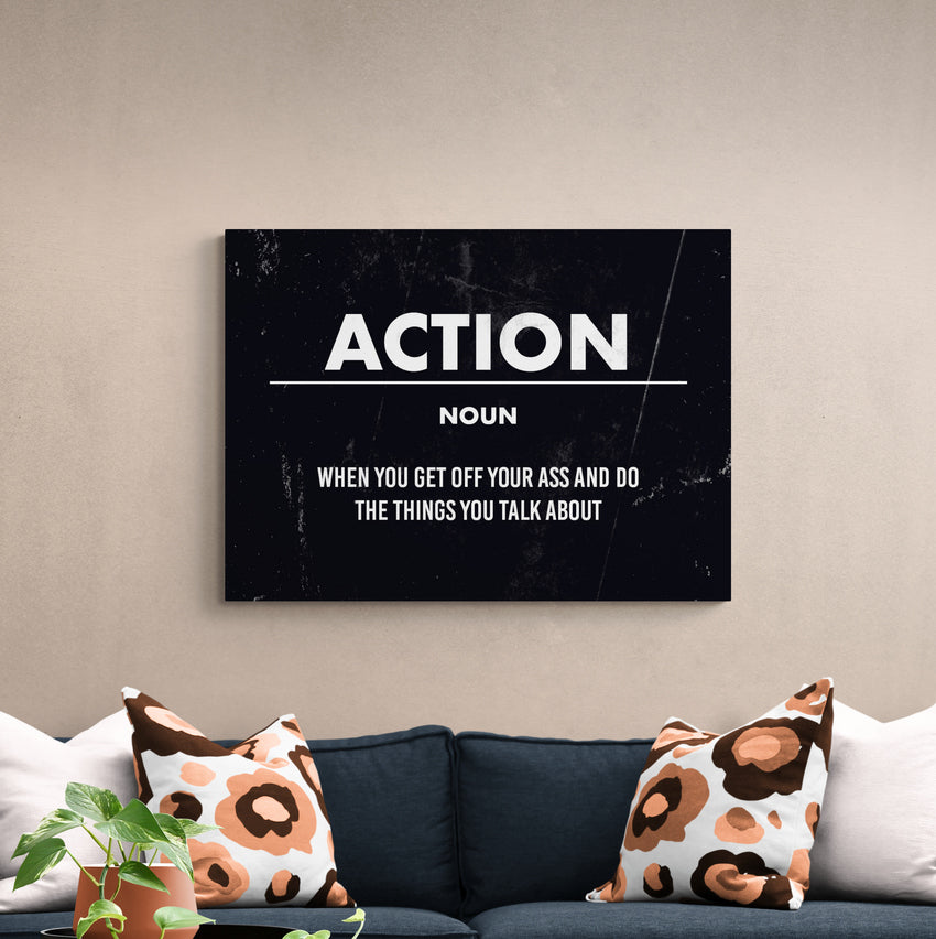 Discover Motivational Canvas Art, Action Canvas Art | Definition Artwork for Home & Office, ACTION by Original Greattness™ Canvas Wall Art Print