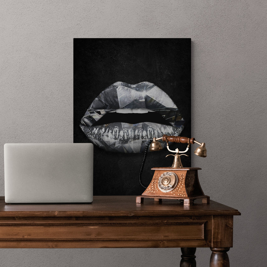 Discover Shop Lips Women Canvas Art, Diamond Lips Canvas Art | Luxury Lips Artwork, DIAMOND LIPS by Original Greattness™ Canvas Wall Art Print