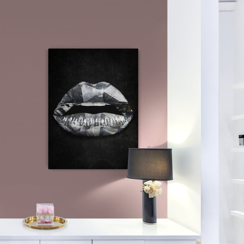 Discover Shop Lips Women Canvas Art, Diamond Lips Canvas Art | Luxury Lips Artwork, DIAMOND LIPS by Original Greattness™ Canvas Wall Art Print