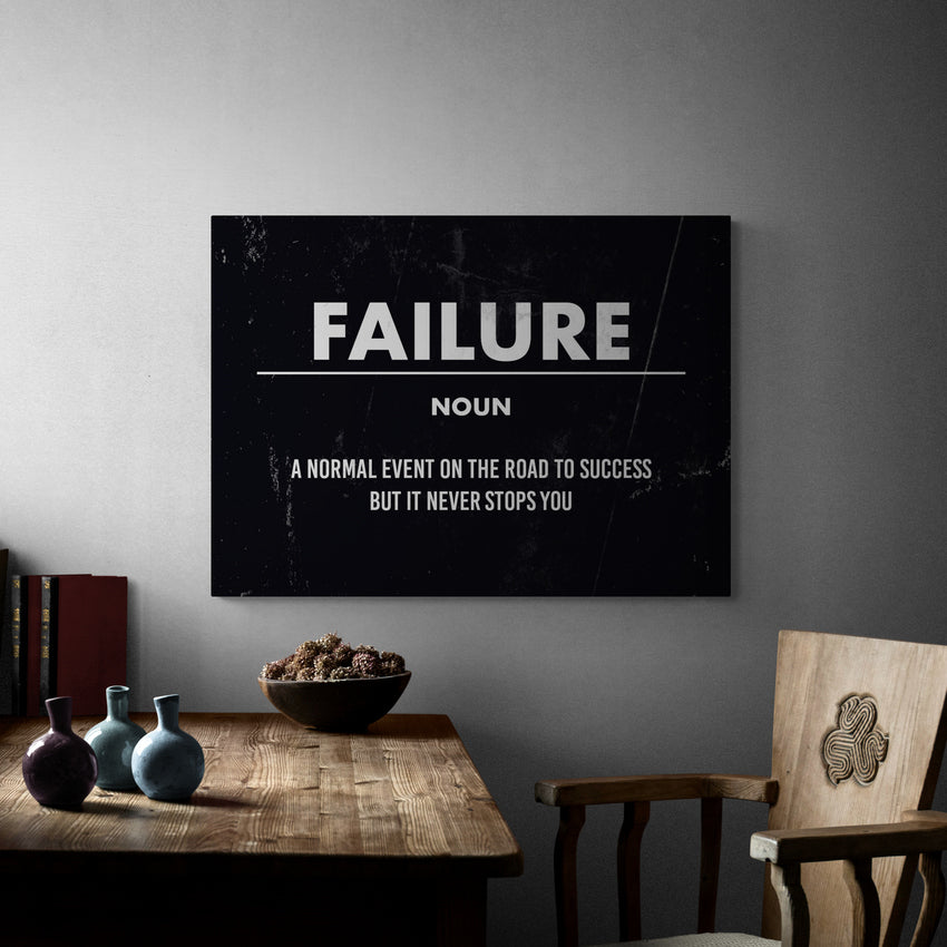 Discover Motivational Canvas Art, Failure Canvas Art - Definition Quote Sign Artwork for Office, FAILURE by Original Greattness™ Canvas Wall Art Print