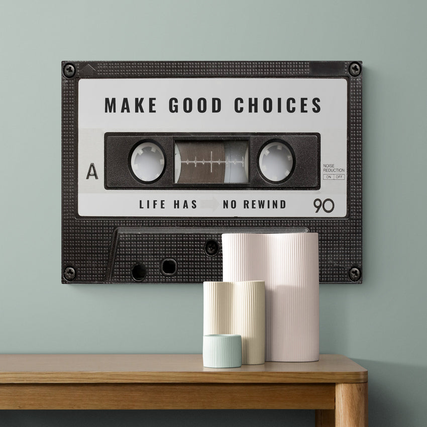 Discover Shop Music Retro Canvas Art, Cassette Music Canvas Wall Art for Home & Office, MAKE GOOD CHOICES CANVAS by Original Greattness™ Canvas Wall Art Print