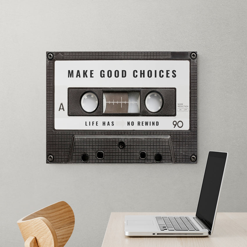 Discover Shop Music Retro Canvas Art, Cassette Music Canvas Wall Art for Home & Office, MAKE GOOD CHOICES CANVAS by Original Greattness™ Canvas Wall Art Print