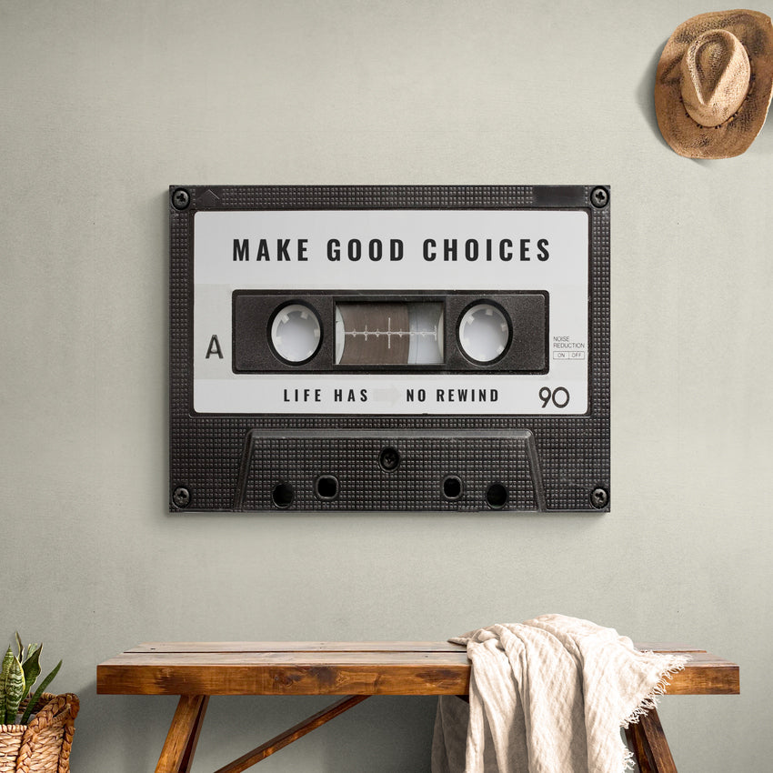 Discover Shop Music Retro Canvas Art, Cassette Music Canvas Wall Art for Home & Office, MAKE GOOD CHOICES CANVAS by Original Greattness™ Canvas Wall Art Print