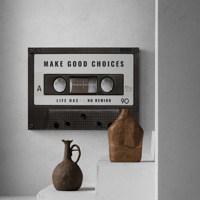 Discover Shop Music Retro Canvas Art, Cassette Music Canvas Wall Art for Home & Office, MAKE GOOD CHOICES CANVAS by Original Greattness™ Canvas Wall Art Print