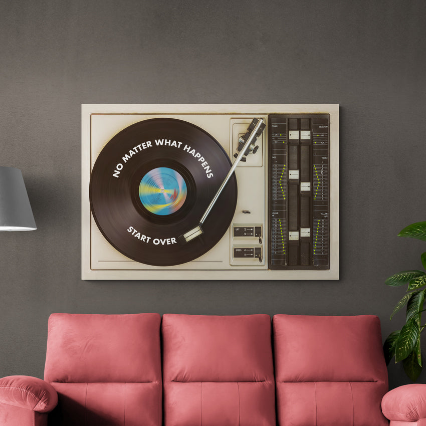 Discover Motivational Music Canvas Art, Vintage Music Player Motivational Canvas Art Print, NO MATTER MUSIC CANVAS by Original Greattness™ Canvas Wall Art Print