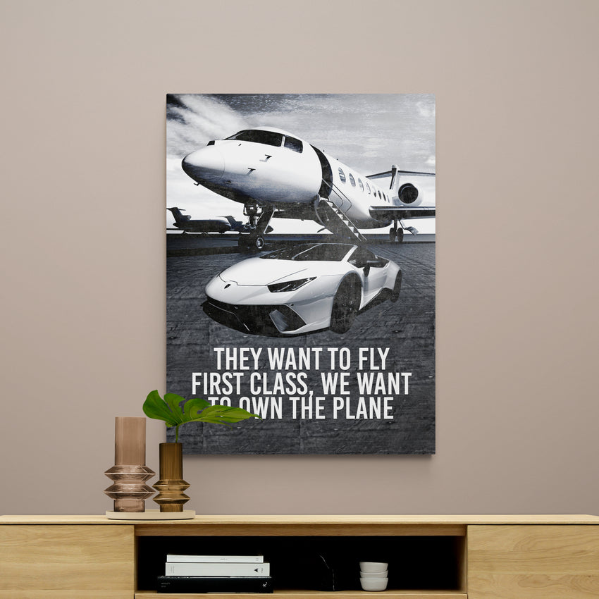 Discover Motivational Private Plane Wall Art, Motivational Wall Art for Office Canvas Print Quote Private Jet Plane Lamborghini, OWN THE PRIVATE PLANE by Original Greattness™ Canvas Wall Art Print