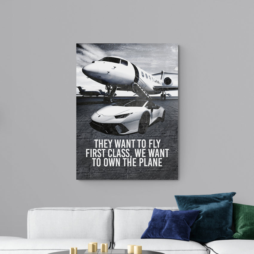 Discover Motivational Private Plane Wall Art, Motivational Wall Art for Office Canvas Print Quote Private Jet Plane Lamborghini, OWN THE PRIVATE PLANE by Original Greattness™ Canvas Wall Art Print