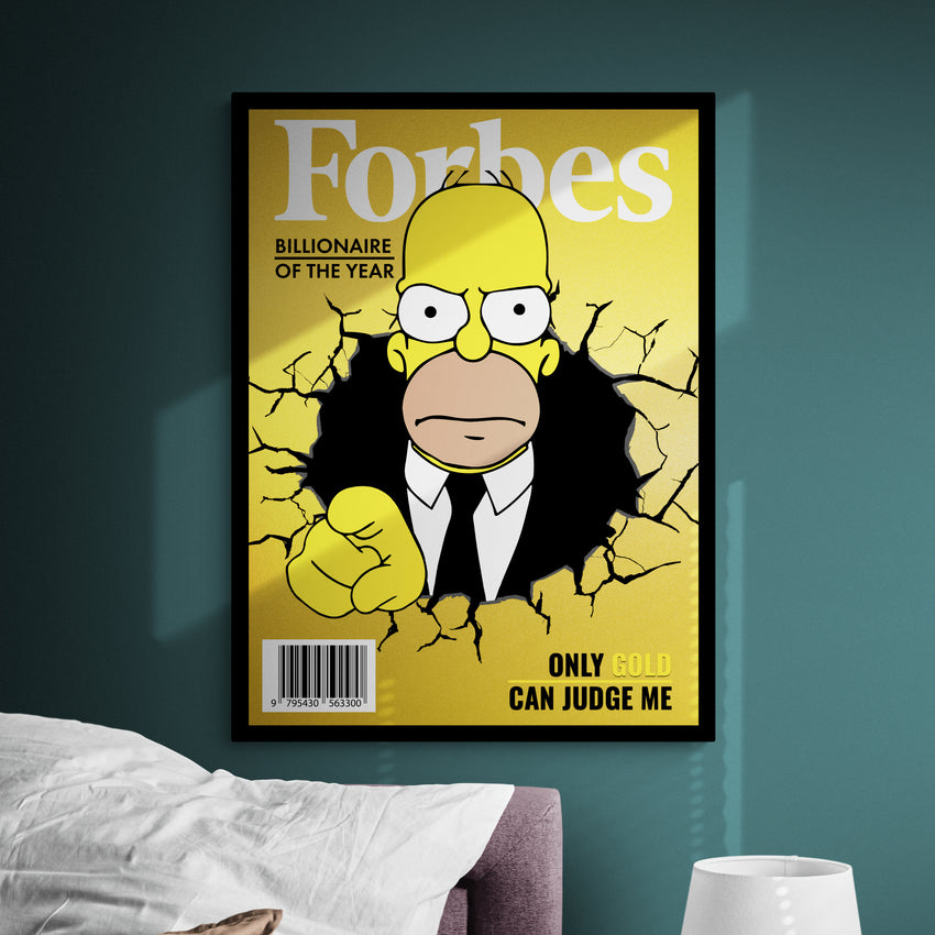 Discover Forbes Canvas Wall Art, Forbes Homer Simpson Motivational Luxury Canvas Art , ONLY GOLD CAN JUDGE ME by Original Greattness™ Canvas Wall Art Print