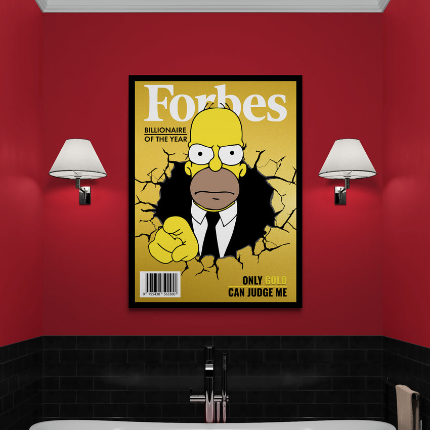 Discover Forbes Canvas Wall Art, Forbes Homer Simpson Motivational Luxury Canvas Art , ONLY GOLD CAN JUDGE ME by Original Greattness™ Canvas Wall Art Print