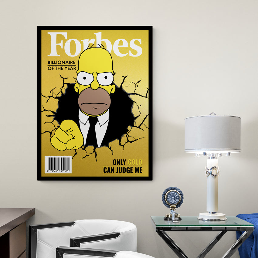 Discover Forbes Canvas Wall Art, Forbes Homer Simpson Motivational Luxury Canvas Art , ONLY GOLD CAN JUDGE ME by Original Greattness™ Canvas Wall Art Print