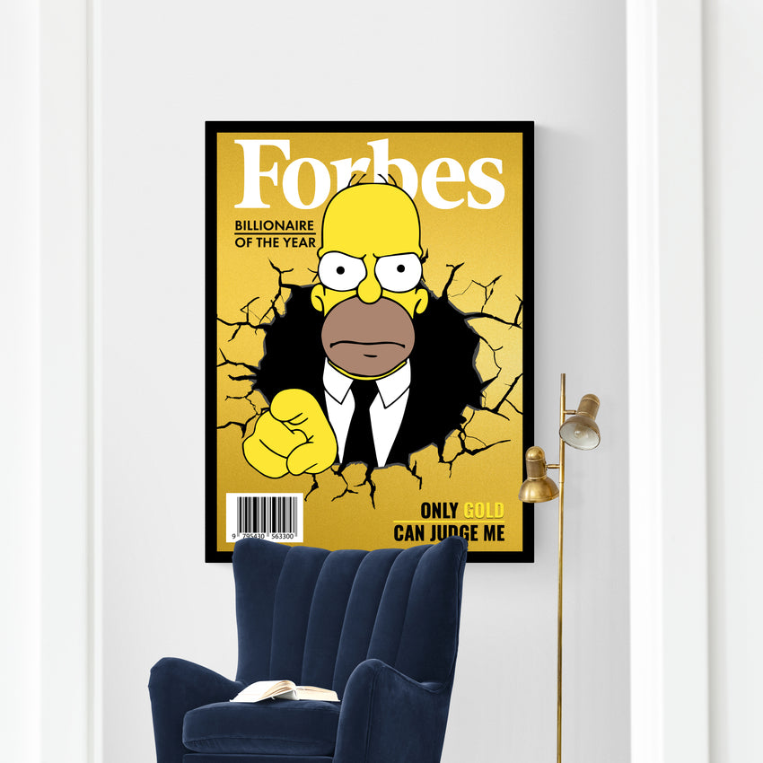 Discover Forbes Canvas Wall Art, Forbes Homer Simpson Motivational Luxury Canvas Art , ONLY GOLD CAN JUDGE ME by Original Greattness™ Canvas Wall Art Print