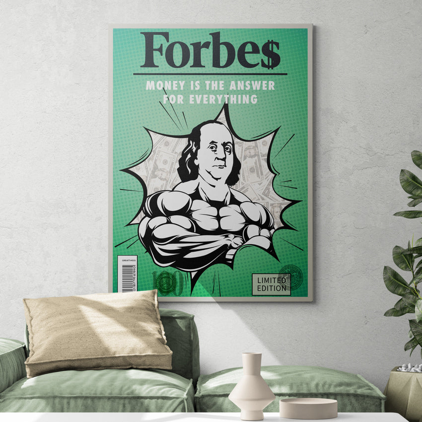 Discover Forbes Money Canvas Art, Limited Edition Money Forbes Canvas Wall Art, LIMITED FORBES CANVAS by Original Greattness™ Canvas Wall Art Print