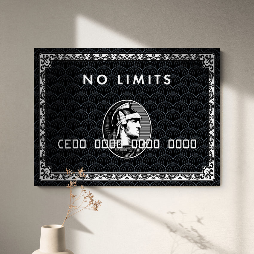 Discover Amex Card Canvas Wall Art, No Limit CEO Credit Card Canvas Wall Art, Motivational, NO LIMIT CREDIT CARD by Original Greattness™ Canvas Wall Art Print