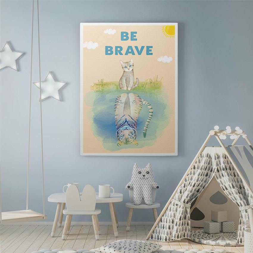 Discover Kids Canvas Wall Art, Be Brave Kids Canvas Art | Motivational Kids Canvas Wall Art , BE BRAVE by Original Greattness™ Canvas Wall Art Print