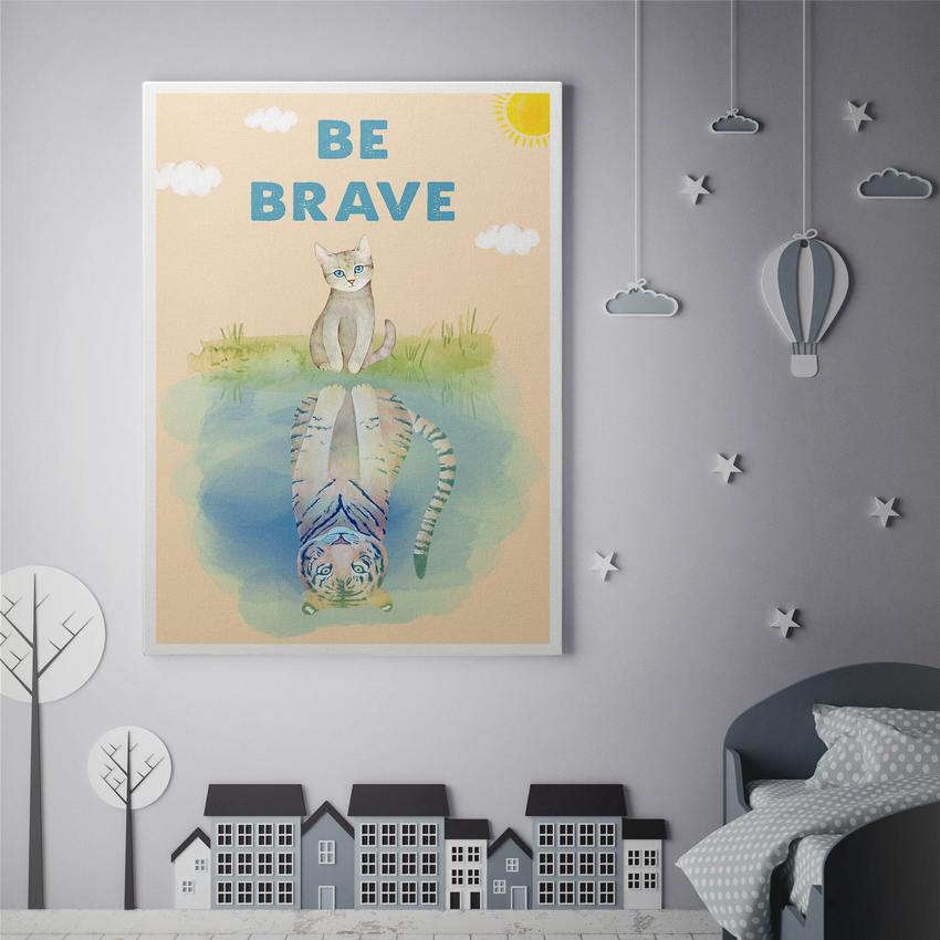 Discover Kids Canvas Wall Art, Be Brave Kids Canvas Art | Motivational Kids Canvas Wall Art , BE BRAVE by Original Greattness™ Canvas Wall Art Print