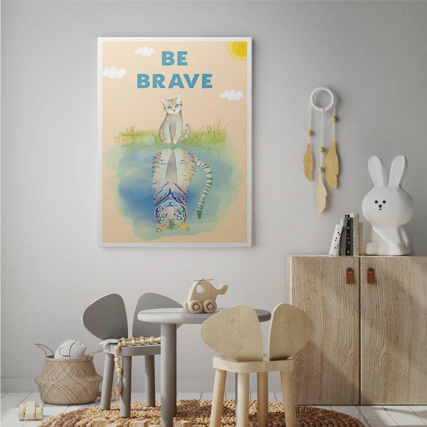 Discover Kids Canvas Wall Art, Be Brave Kids Canvas Art | Motivational Kids Canvas Wall Art , BE BRAVE by Original Greattness™ Canvas Wall Art Print