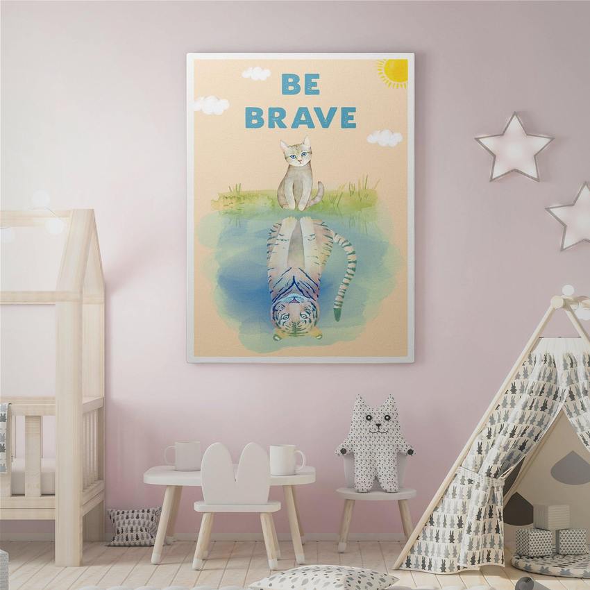 Discover Kids Canvas Wall Art, Be Brave Kids Canvas Art | Motivational Kids Canvas Wall Art , BE BRAVE by Original Greattness™ Canvas Wall Art Print