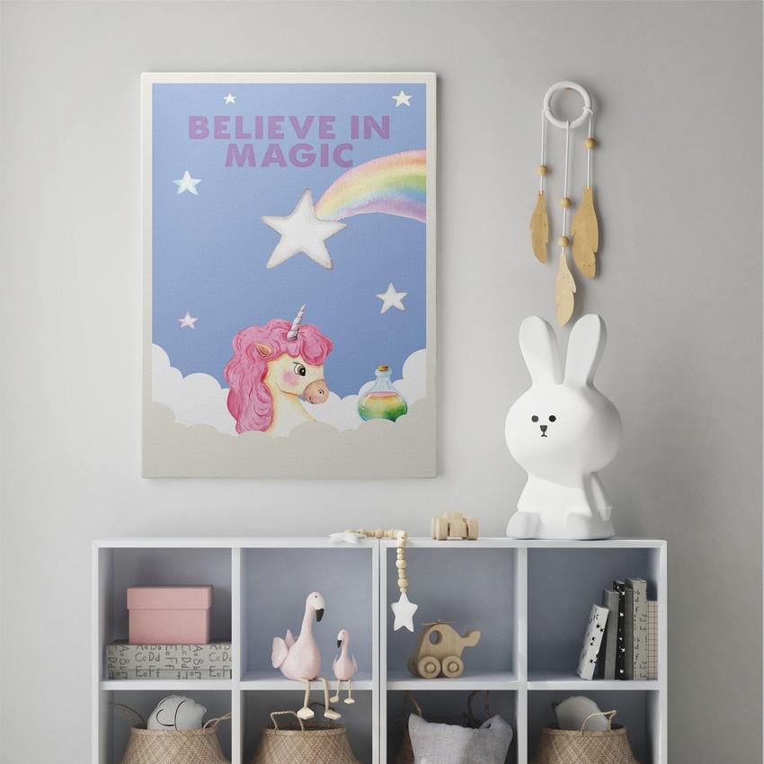 Discover Kids Canvas Wall Art, Believe in Magic Kids Canvas Art | Motivational Kids Wall Art , BELIEVE IN MAGIC by Original Greattness™ Canvas Wall Art Print