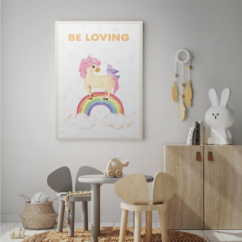 Discover Kids Canvas Wall Art, Be Loving Kids Canvas Art | Motivational Kids Canvas Wall Art , BE LOVING by Original Greattness™ Canvas Wall Art Print