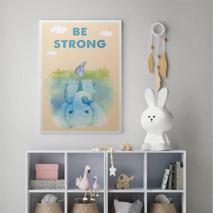 Discover Kids Canvas Wall Art, Be Strong Kids Canvas Art | Motivational Kids Canvas Wall Art , BE STRONG by Original Greattness™ Canvas Wall Art Print