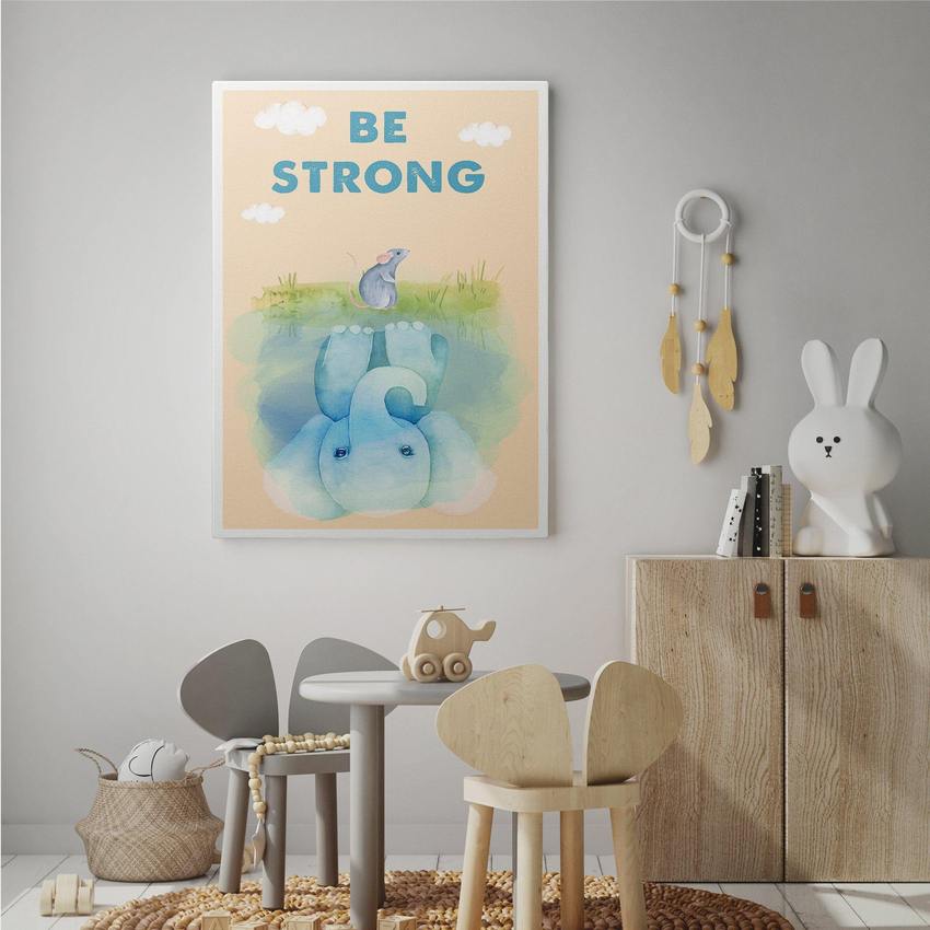 Discover Kids Canvas Wall Art, Be Strong Kids Canvas Art | Motivational Kids Canvas Wall Art , BE STRONG by Original Greattness™ Canvas Wall Art Print