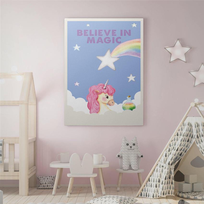 Discover Kids Canvas Wall Art, Believe in Magic Kids Canvas Art | Motivational Kids Wall Art , BELIEVE IN MAGIC by Original Greattness™ Canvas Wall Art Print