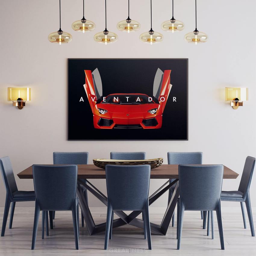 Discover Sport Cars Canvas Art, Lamborghini Aventador Sport Car Wall Art, AVENTADOR by Original Greattness™ Canvas Wall Art Print