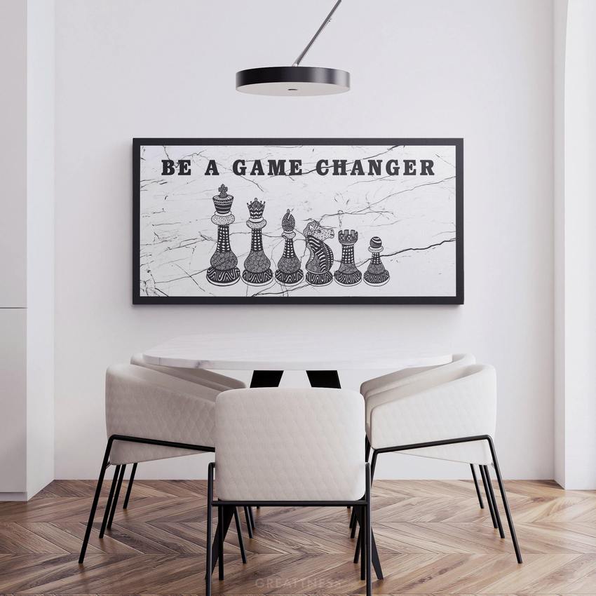 Discover Game Room Canvas Art, Be a Game Changer Canvas Art | Modern Motivational Canvas Wall Art, BE A GAME CHANGER by Original Greattness™ Canvas Wall Art Print