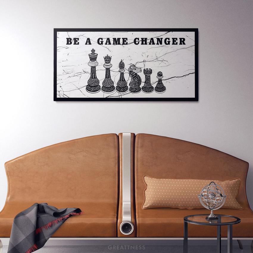 Discover Game Room Canvas Art, Be a Game Changer Canvas Art | Modern Motivational Canvas Wall Art, BE A GAME CHANGER by Original Greattness™ Canvas Wall Art Print