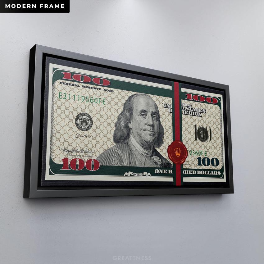 Discover Shop Money Dollar Canvas Art, The Money Bundle Canvas Art | Motivational Money Canvas Wall Art , THE MONEY BUNDLE by Original Greattness™ Canvas Wall Art Print