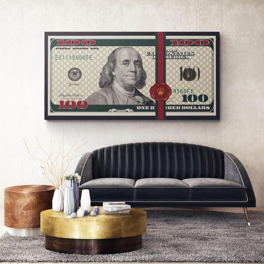 Discover Shop Money Wall Art, Benny Billions Dollar Money Canvas Wall Art, BENNY BILLIONS by Original Greattness™ Canvas Wall Art Print