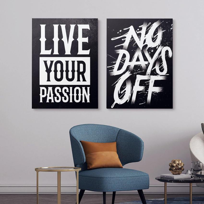 Discover Motivational Office Wall Art, Black & White Bundle Prints | Motivational Canvas Set of 2 Art Pieces, BLACK&WHITE BUNDLE by Original Greattness™ Canvas Wall Art Print