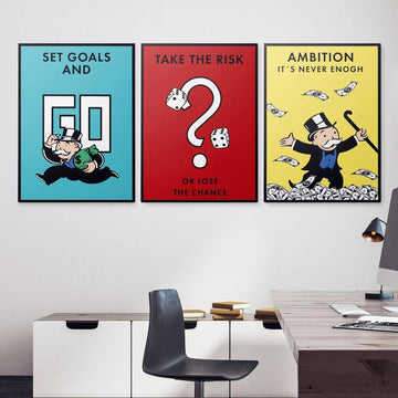 Discover Monopoly Canvas Art, Boardwalk Bundle Canvas Art | Motivational Bundle Set of 3 Art Pieces, BOARDWALK BUNDLE by Original Greattness™ Canvas Wall Art Print