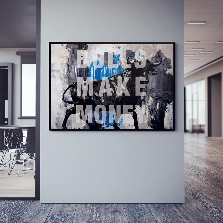 Discover Stock Money Wall Art, Bulls Make Money Canvas Art, BULLS MAKE MONEY by Original Greattness™ Canvas Wall Art Print