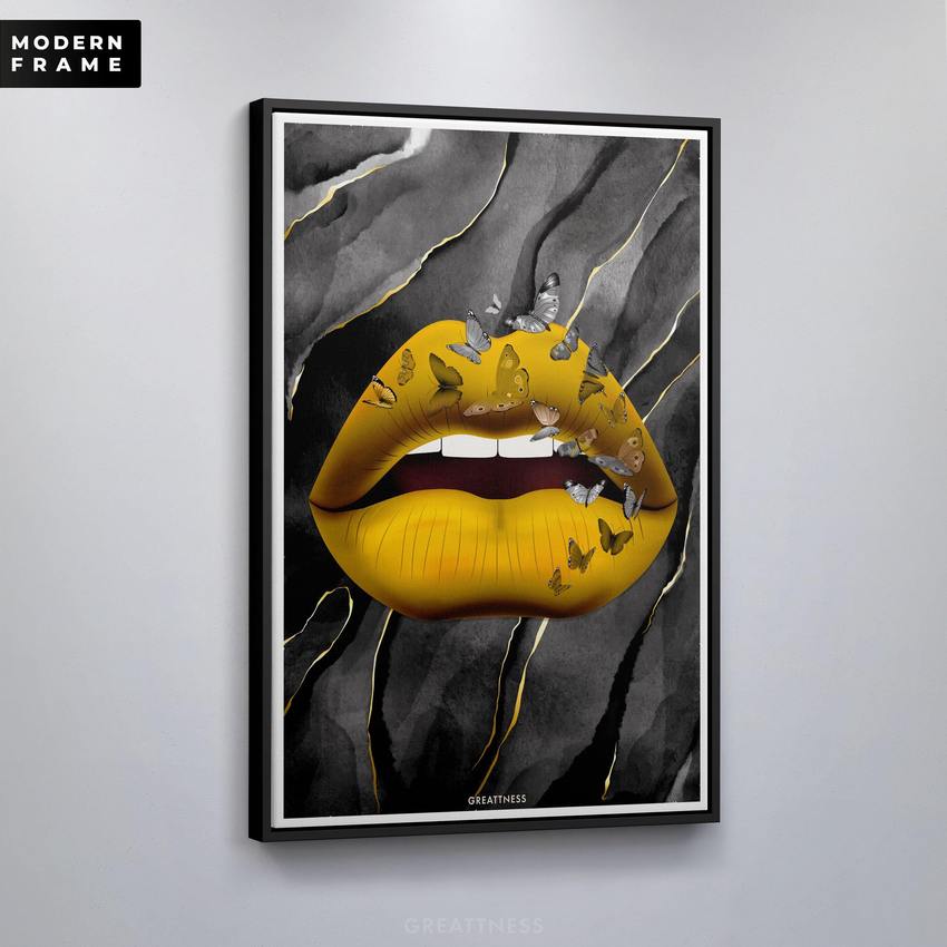 Discover Shop Lips Canvas Art, Butterfly Lips - Modern Lips Canvas Wall Art, BUTTERFLY LIPS by Original Greattness™ Canvas Wall Art Print