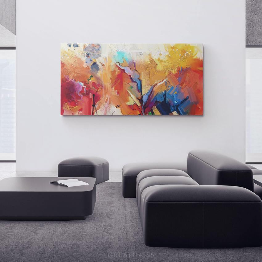 Discover Colorful Pastel Oil Painting Wall Art, Colorful up - Modern Abstract Pastel Canvas Art Prints, COLORFUL UP by Original Greattness™ Canvas Wall Art Print