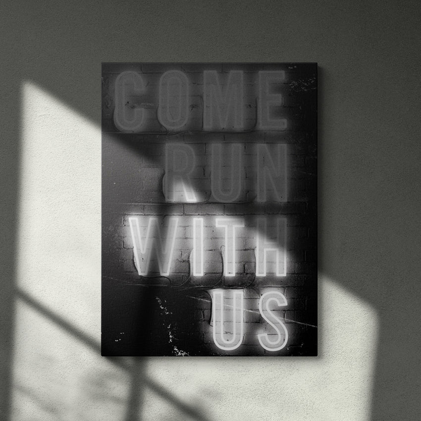 Discover Motivational Workspace Canvas Art, Come Run With Us - Modern Motivational Canvas Wall Art, COME RUN WITH US by Original Greattness™ Canvas Wall Art Print