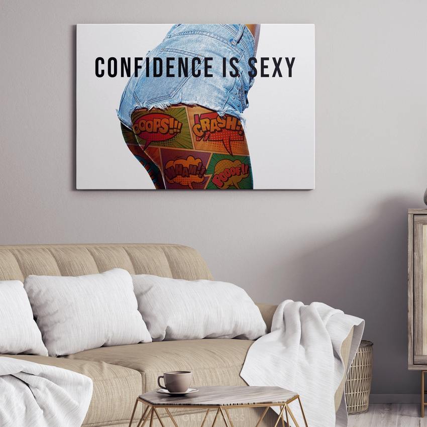 Discover Shop Sexy Canvas Art, Confidence is Sexy Women Pop Canvas Art, CONFIDENCE IS SEXY by Original Greattness™ Canvas Wall Art Print