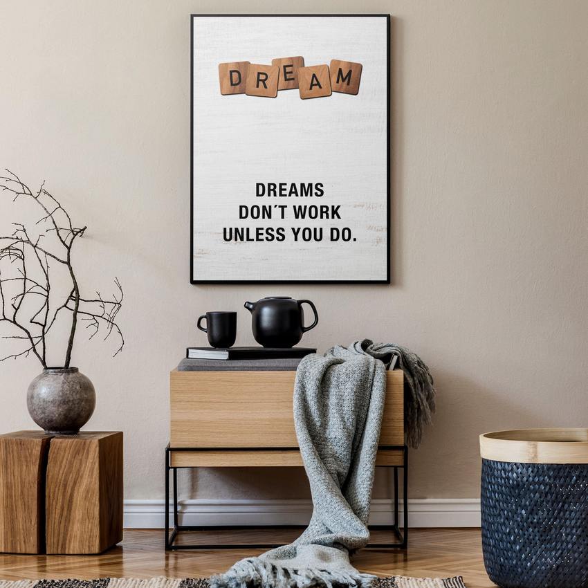 Discover Scrabble Canvas Wall Art, Dreams Dont Work Unless You Do - Scrabble Canvas Art, Dreams Don't Work Unless You Do by Original Greattness™ Canvas Wall Art Print