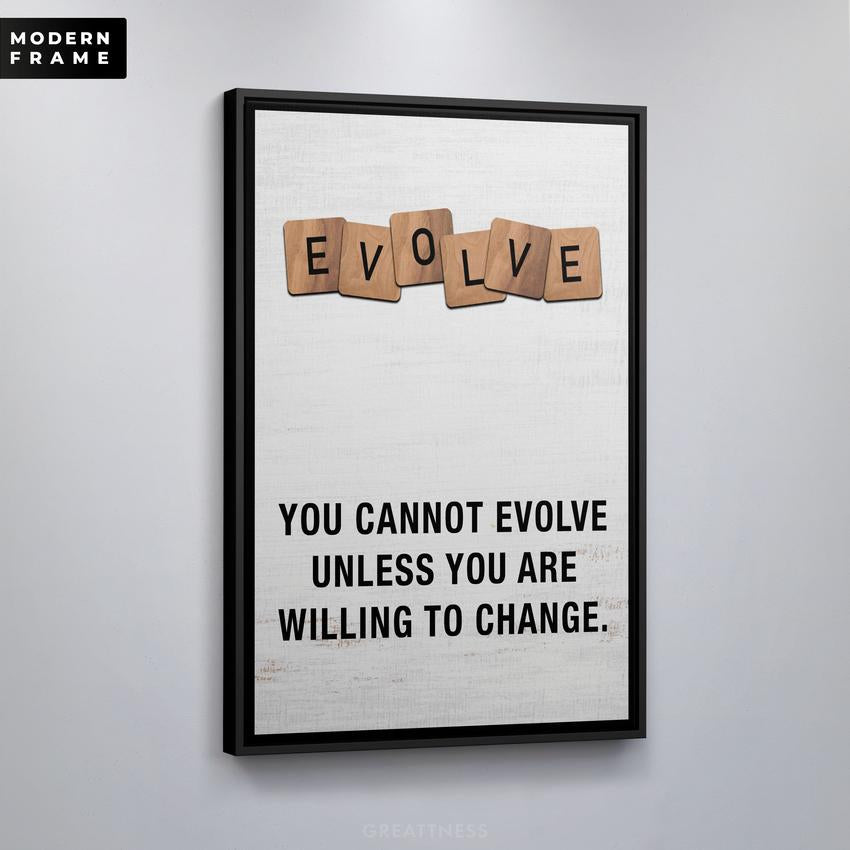 Discover Scrabble Canvas Wall Art, Evolve (Scrabble Edition) Canvas Art at Home Wall Artwork, EVOLVE (SCRABBLE EDITION) by Original Greattness™ Canvas Wall Art Print