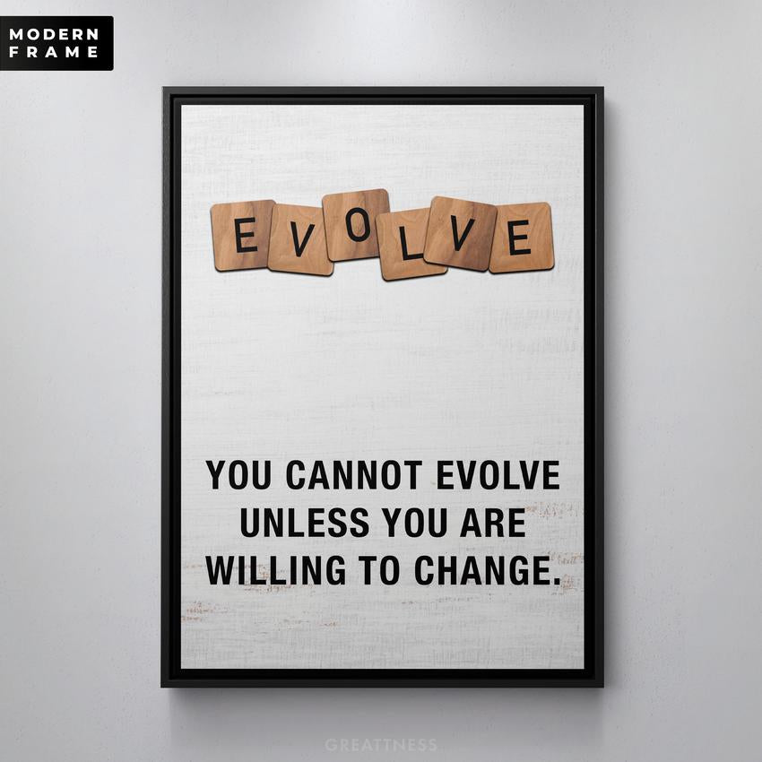 Discover Scrabble Canvas Wall Art, Evolve (Scrabble Edition) Canvas Art at Home Wall Artwork, EVOLVE (SCRABBLE EDITION) by Original Greattness™ Canvas Wall Art Print