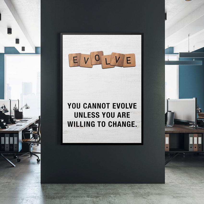 Discover Scrabble Canvas Wall Art, Evolve (Scrabble Edition) Canvas Art at Home Wall Artwork, EVOLVE (SCRABBLE EDITION) by Original Greattness™ Canvas Wall Art Print