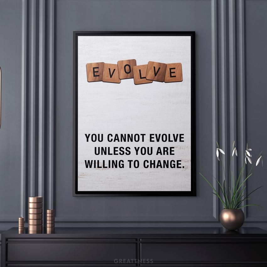 Discover Scrabble Canvas Wall Art, Evolve (Scrabble Edition) Canvas Art at Home Wall Artwork, EVOLVE (SCRABBLE EDITION) by Original Greattness™ Canvas Wall Art Print