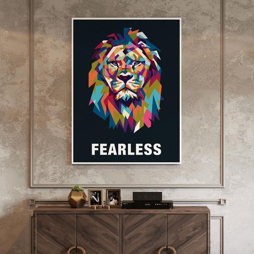 Discover Motivational Lion Canvas Art, Fearless Lion - Motivational Animal Canvas Art, FEARLESS LION by Original Greattness™ Canvas Wall Art Print