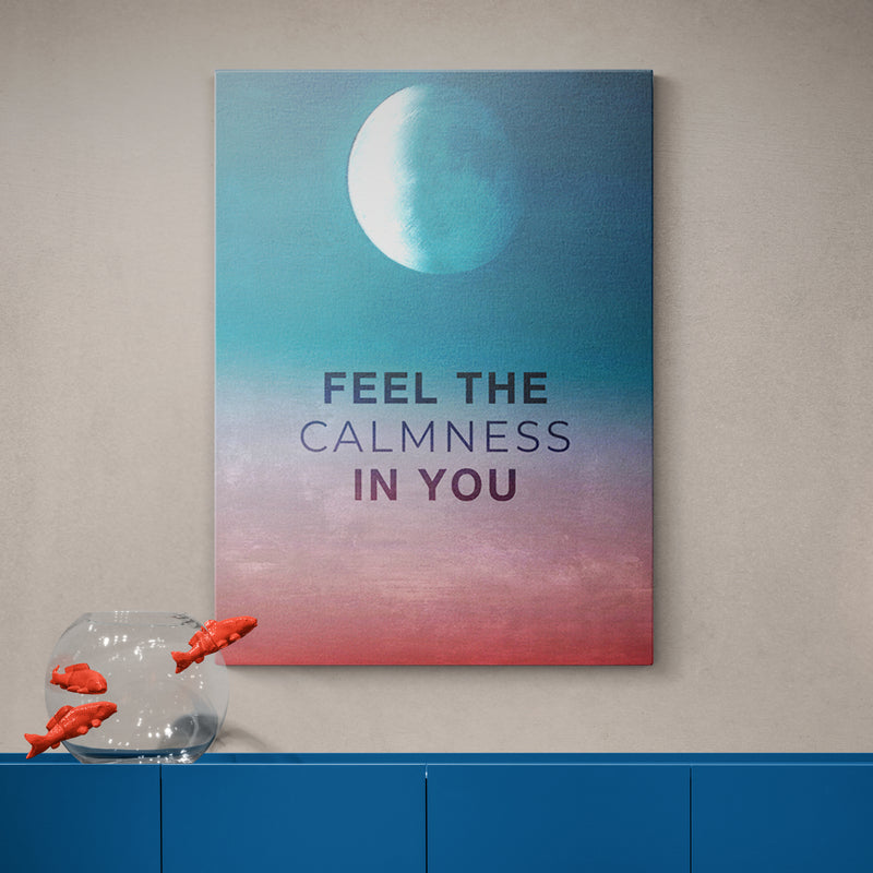 Discover Space Moon Canvas Art, Feel the Calmness, Moon Canvas Art, FEEL THE CALMNESS by Original Greattness™ Canvas Wall Art Print