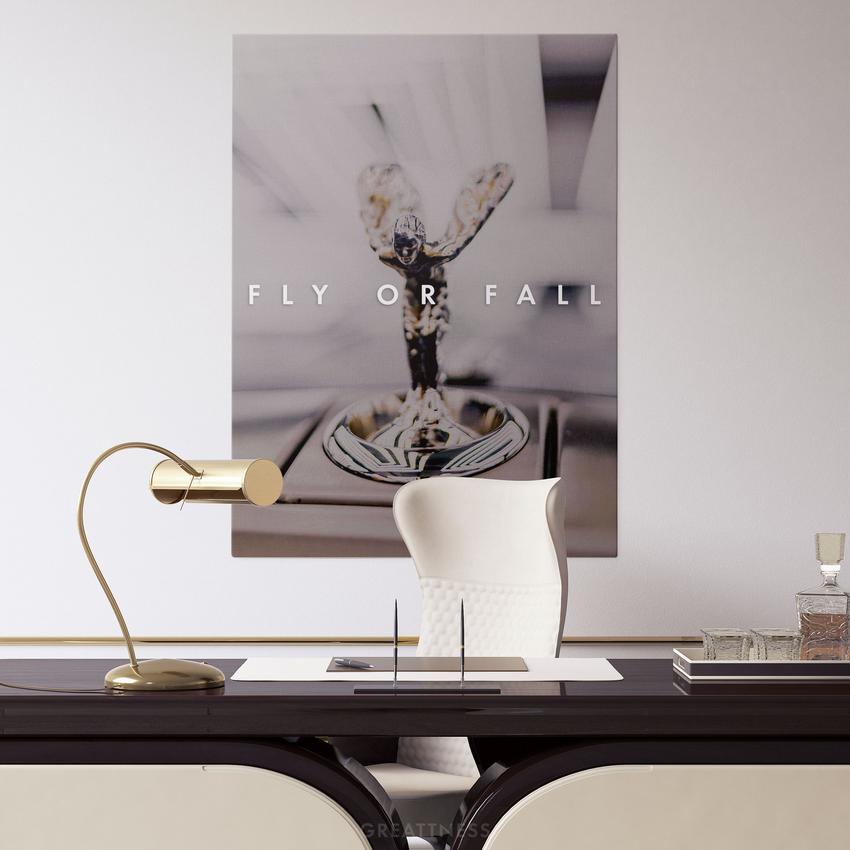 Discover Rolls Royce Motivational Wall Art, Fly or Fall | Spirit of Ecstasy Rolls Royce, Wall Art , FLY OR FALL CANVAS by Original Greattness™ Canvas Wall Art Print