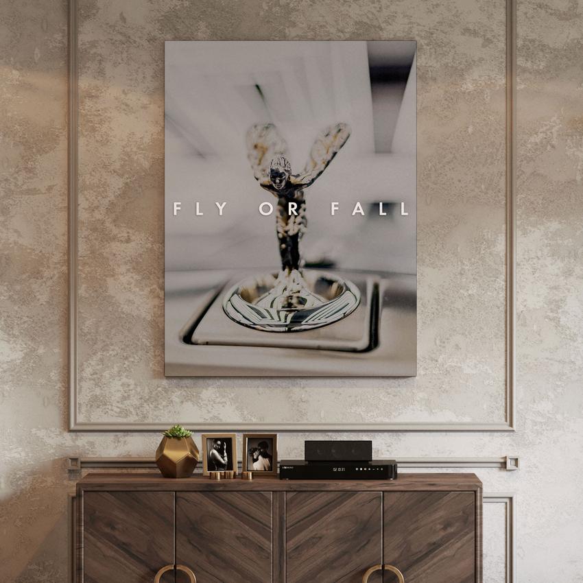 Discover Rolls Royce Motivational Wall Art, Fly or Fall | Spirit of Ecstasy Rolls Royce, Wall Art , FLY OR FALL CANVAS by Original Greattness™ Canvas Wall Art Print