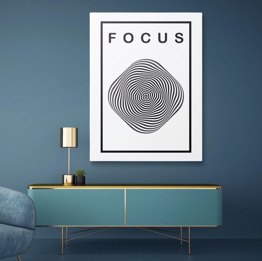 Discover Motivational Canvas Art, Focus (Black Edition) Optical Ilusion Canvas Art, FOCUS (BLACK EDITION) by Original Greattness™ Canvas Wall Art Print