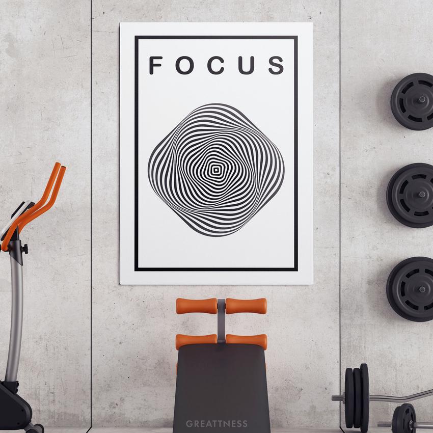 Discover Motivational Canvas Art, Focus (Black Edition) Optical Ilusion Canvas Art, FOCUS (BLACK EDITION) by Original Greattness™ Canvas Wall Art Print