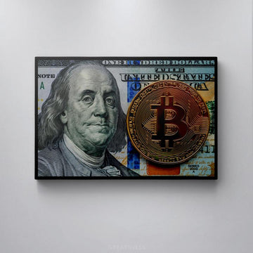 Discover Shop Bitcoin Canvas Art, Franks x Bitcoin - Money Canvas Wall Art, FRANKS X BITCOIN by Original Greattness™ Canvas Wall Art Print